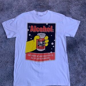 White Duff Universal Studios Graphic T-Shirt